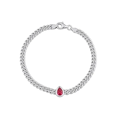 Julianna B Sterling Silver Created Ruby Bracelet