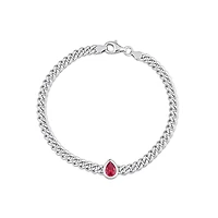 Julianna B Sterling Silver Created Ruby Bracelet