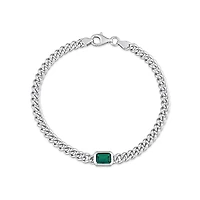 Julianna B Sterling Silver Created Emerald Bracelet