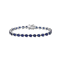 Julianna B Sterling Silver Created Blue Sapphire Tennis Bracelet