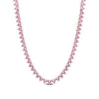 Julianna B Rose Plated Sterling Silver Lab Grown Pink Sapphire Necklace