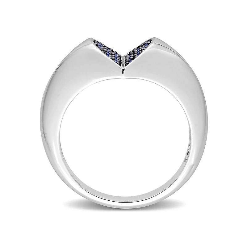 Julianna B Sterling Silver Created Blue Sapphire Ring