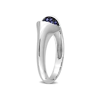 Julianna B Sterling Silver Created Blue Sapphire Ring