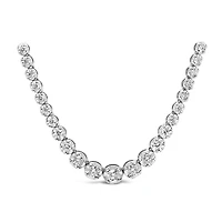 10K White Gold 5.00CTW Diamond Tennis Necklace