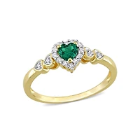 Julianna B Sterling Silver Diamond, Created Emerald & Cr-White Sapphire Ring
