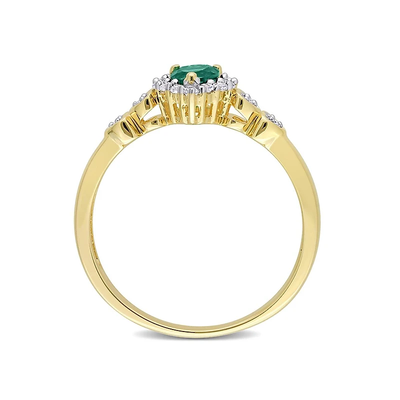 Julianna B Sterling Silver Diamond, Created Emerald & Cr-White Sapphire Ring