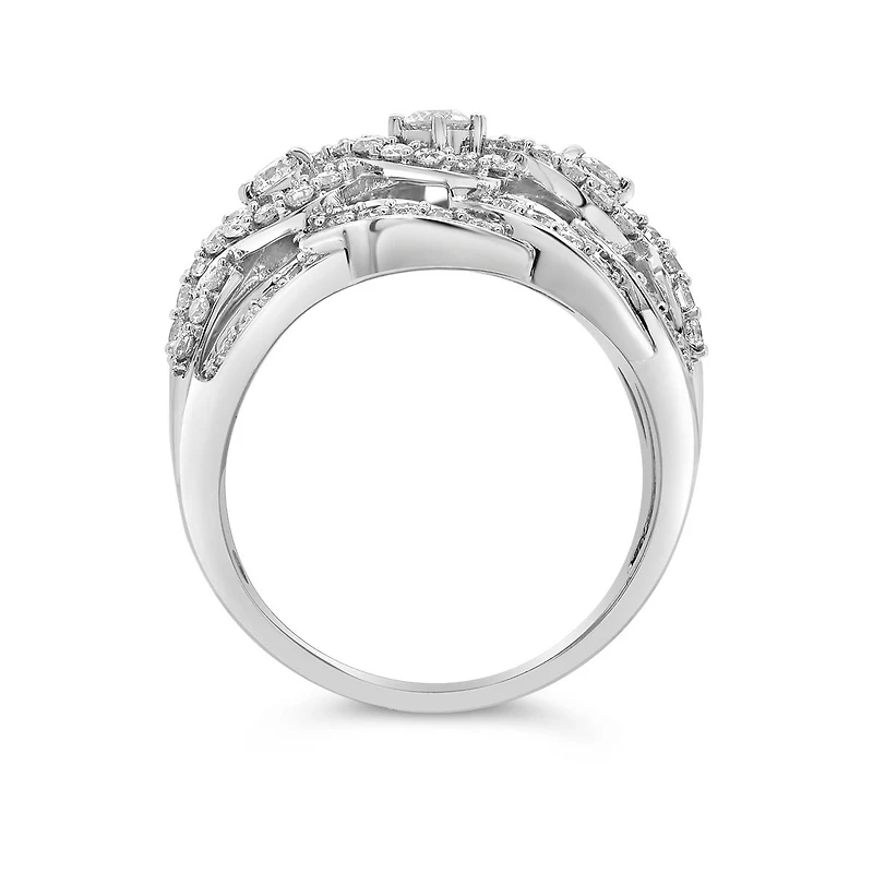 10K White Gold 0.95CTW Diamond Fashion Ring