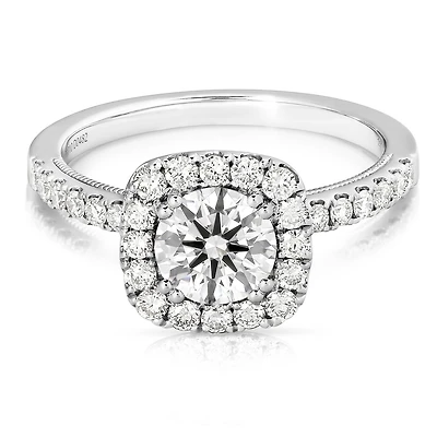 New Brilliance Lab Grown 2.13CTW Diamond Halo Ring in 14K White Gold