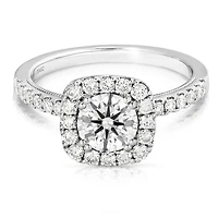 New Brilliance Lab Grown 2.13CTW Diamond Halo Ring in 14K White Gold