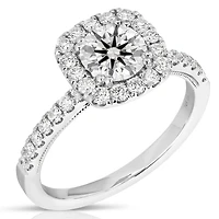 New Brilliance Lab Grown 2.13CTW Diamond Halo Ring in 14K White Gold