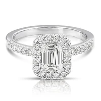 New Brilliance Lab Grown 1.60CTW Emerald Cut Diamond Ring in 14K White Gold