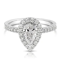New Brilliance Lab Grown 1.60CTW Pear Cut Diamond Ring in 14K White Gold