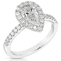New Brilliance Lab Grown 1.60CTW Pear Cut Diamond Ring in 14K White Gold
