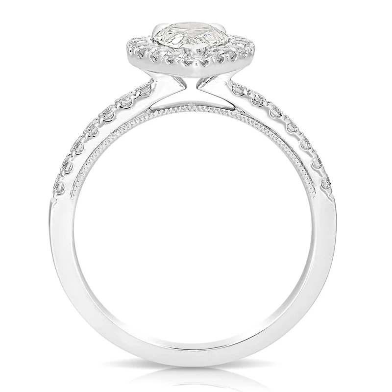 New Brilliance Lab Grown 1.60CTW Pear Cut Diamond Ring in 14K White Gold