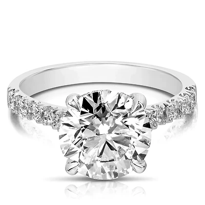 New Brilliance Lab Grown 3.45CTW Diamond Ring in 14K White Gold
