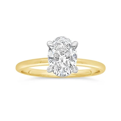 New Brilliance Lab Grown 1.57CTW Oval Cut Diamond Ring in 14K Yellow Gold