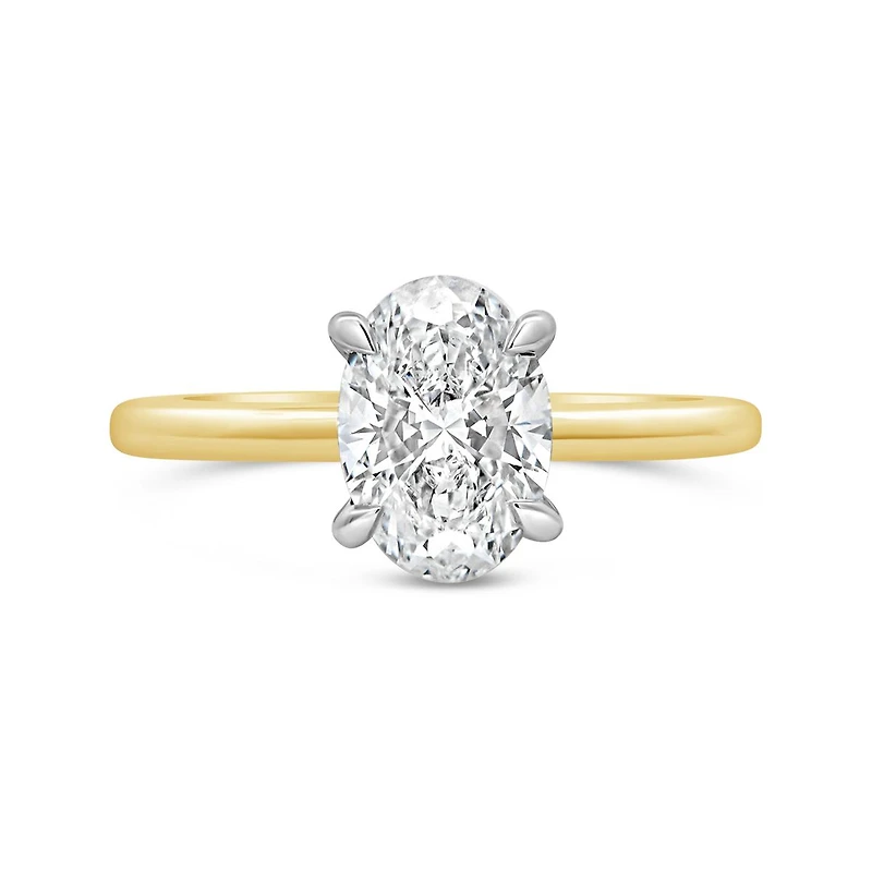 New Brilliance Lab Grown 1.57CTW Oval Cut Diamond Ring in 14K Yellow Gold