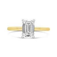 New Brilliance Lab Grown 1.57CTW Emerald Cut Diamond Ring in 14K Yellow Gold