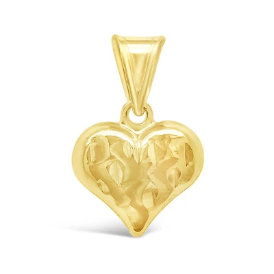 10K Yellow Gold Puff Heart Pendant