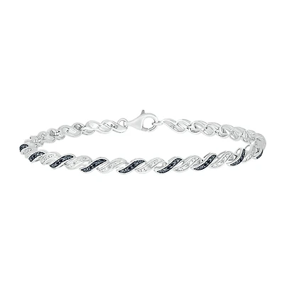 Sterling Silver 0.23CTW Black Diamond Bracelet
