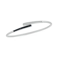 Sterling Silver 0.23CTW Black & White Diamond Bangle