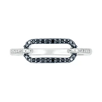 Sterling Silver & Black Diamond Link Ring