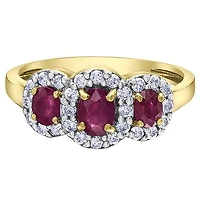 10K Yellow Gold Ruby & Diamond Ring