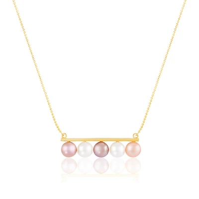 Gold Plated Sterling Silver Freshwater Pearl Necklace