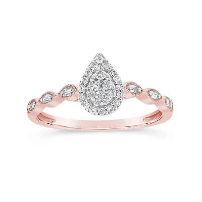 10K Rose Gold 0.20CTW Diamond Promise Ring