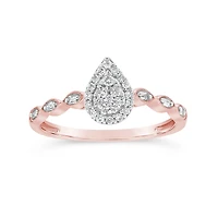 10K Rose Gold 0.20CTW Diamond Promise Ring