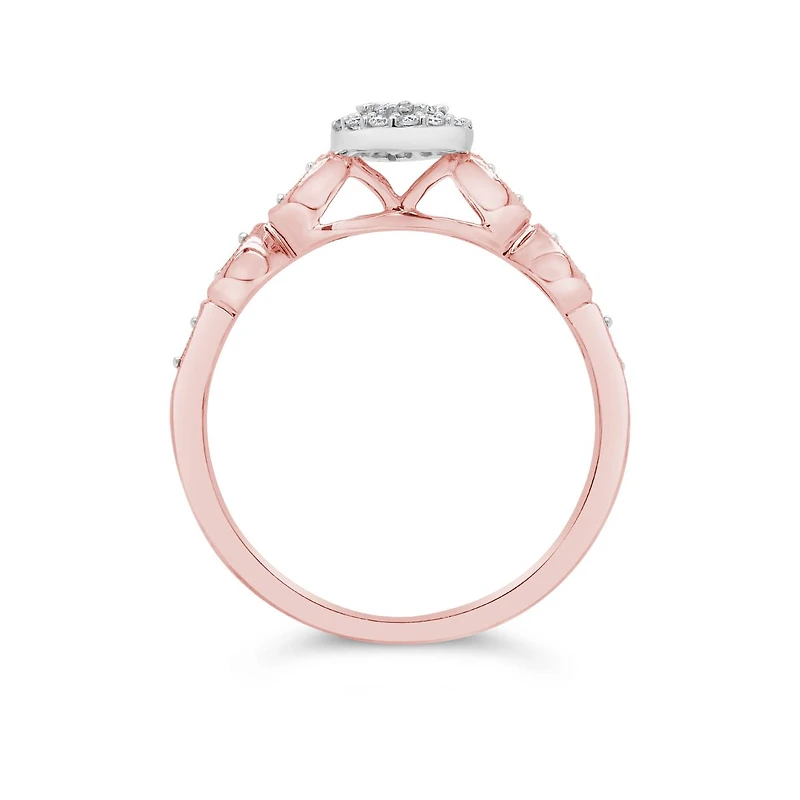 10K Rose Gold 0.20CTW Diamond Promise Ring