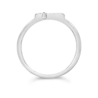 Sterling Silver Diamond Cross Ring