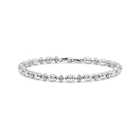 Sterling Silver 7.5" + 1" Extender Saturno Link Bracelet