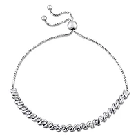 Julianna B Sterling Silver 0.24CTW Diamond Bolo Bracelet