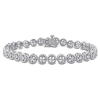 Julianna B Sterling Silver 0.99CTW Diamond Tennis Bracelet