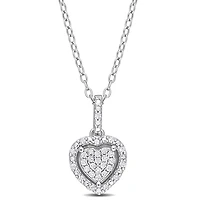 Julianna B Sterling Silver 0.15CTW Diamond Heart Pendant