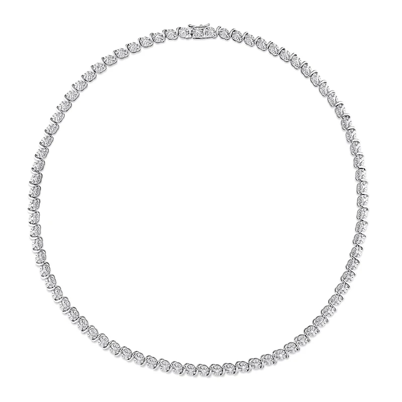Julianna B Sterling Silver 0.52CTW Diamond Tennis Necklace