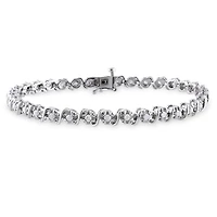 Julianna B Sterling Silver 0.95CTW Diamond Tennis Bracelet