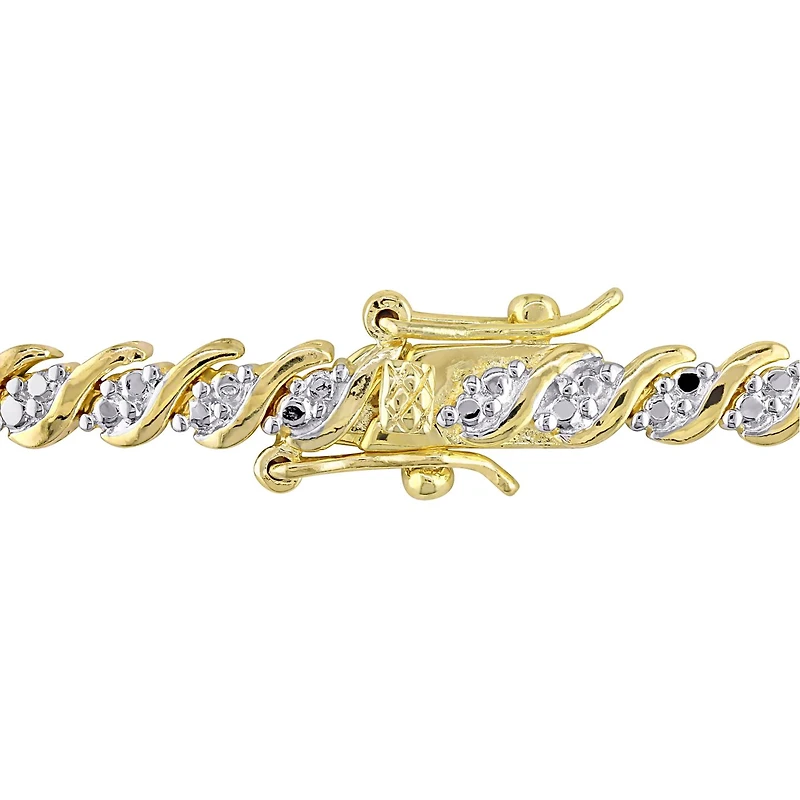 Julianna B Yellow Plated Sterling Silver 0.99Ctw Diamond Tennis Bracelet