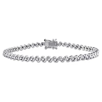 Julianna B Sterling Silver 0.50CTW Diamond Tennis Bracelet