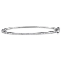 Julianna B Sterling Silver 0.24CTW Diamond Bangle