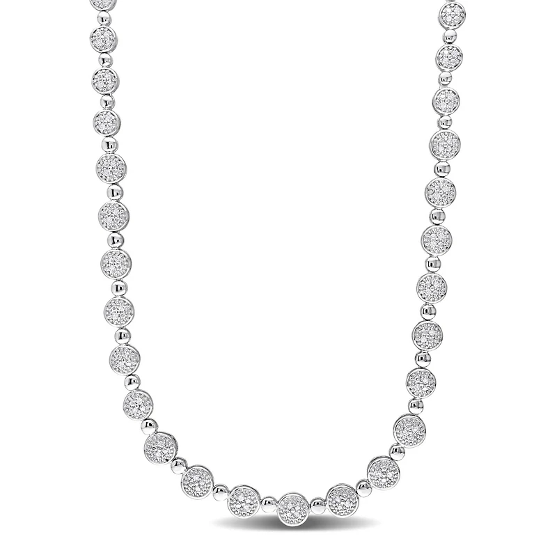 Julianna B Sterling Silver 0.50CTW Diamond Tennis Necklace