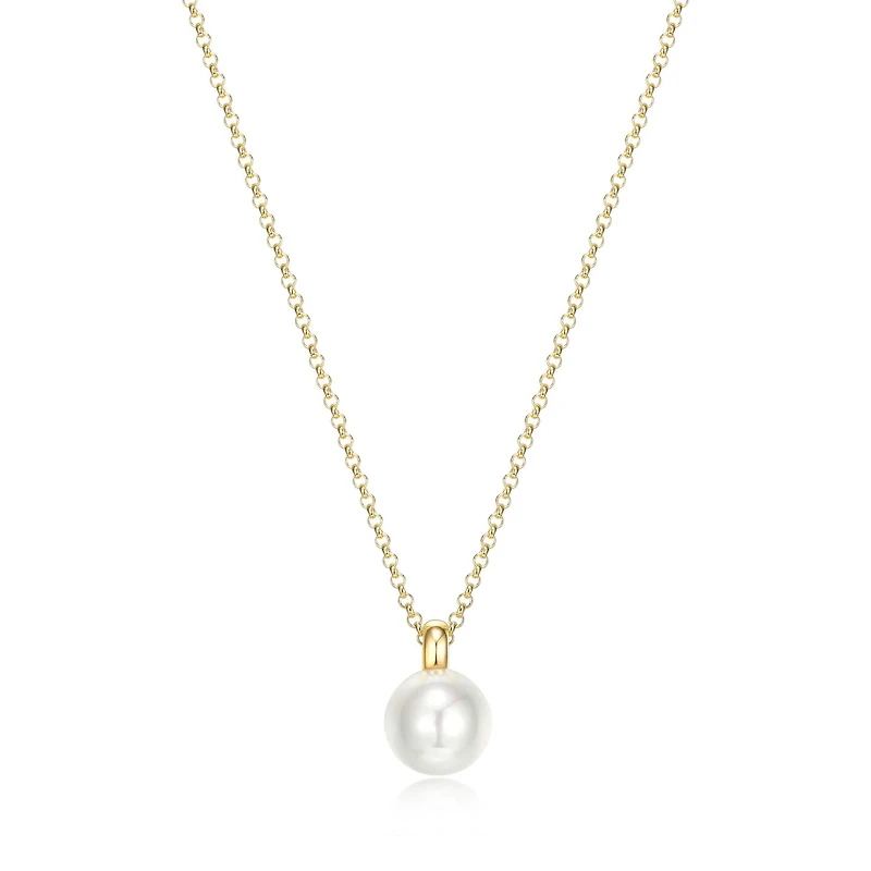 Elle Simpatico Gold Plated White Shell 17" + 3" Necklace