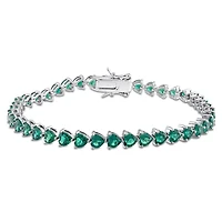 Julianna B Sterling Silver Created Emerald Bracelet 7.5