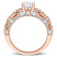 Julianna B 10K Rose Gold Created White Sapphire Diamond Ring