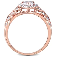 Julianna B 10K Rose Gold Created White Sapphire and Diamond Heart Ring