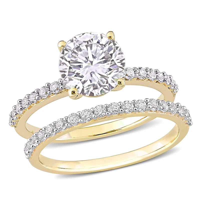 Julianna B 10K Yellow Gold Created White Sapphire Bridal Set