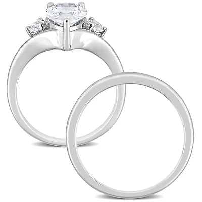 Julianna B 10K White Gold Created Sapphire Ring