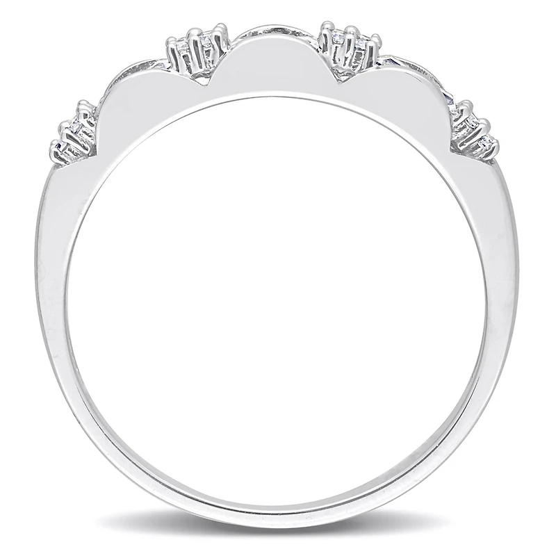 Julianna B 10K White Gold Created Sapphire and Diamond Eternity Ring