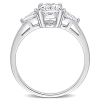 Julianna B Sterling Silver Cubic Zirconia 3 Stone Ring